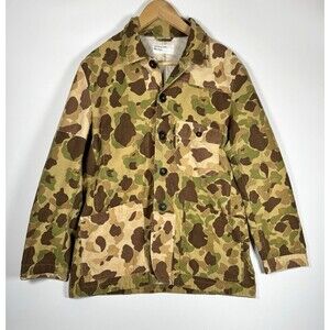 Universal Works Chore Jacket Mens Large Brown Camo Patchwork Utility‎ Workwear